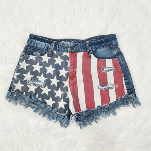 Mossimo Supply Co. Pants - American Flag High Rise Short Shorts